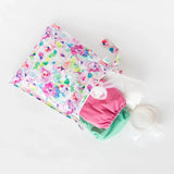 Bumkins Wet Bag: Watercolor holds cloth diapers and a breast pump on a white background.