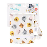 Bumkins Wet Bag: Winnie and Friends is shown folded on white cardboard packaging.