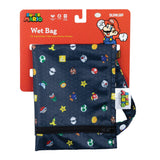 Bumkins Wet Bag: Super Mario™ Lineup is shown folded on red cardboard packaging with a cartoon illustration.