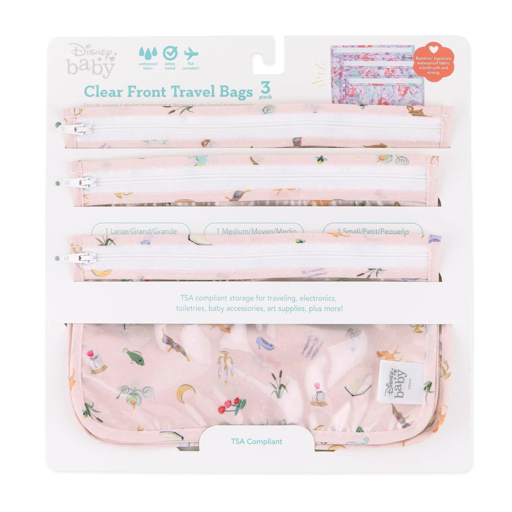Clear Travel Bags 3-Pack: Princess Magic - Bumkins