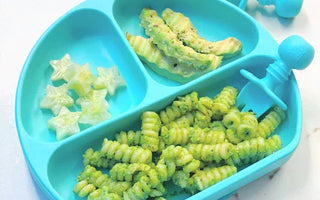 Green Goodness! Easy Pea Pesto Pasta & 1 Bowl Zucchini Fritters with Spinach - Bumkins