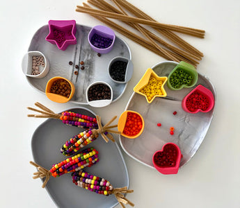 Three Cozy Fall Crafts: Beaded Corn, Stained Glass Leaves & Paper Pumpkins