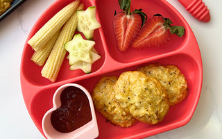 baked cauli nuggets in a toddler dish for blw