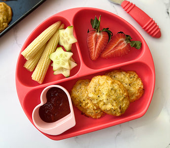 baked cauli nuggets in a toddler dish for blw