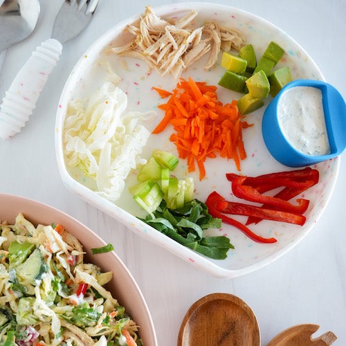 Kid-Friendly Chicken Veggie Salad w/ Homemade Ranch Dressing
