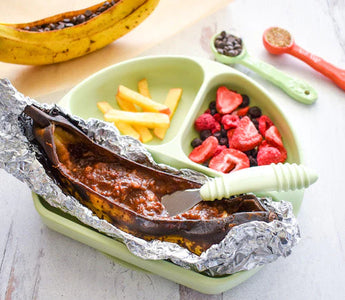Super Fun & Easy Baked Banana Boat Recipe with Flaxseed - Bumkins