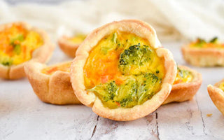 Bite-Size Breakfast Ideas: Mini Broccoli and Cheddar Quiches - Bumkins