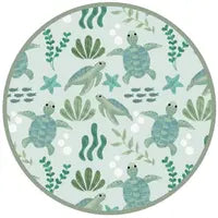 Pair Emerson and Friends buttery soft Sea Turtles romper with a round mat featuring sea turtles, seaweed, and shells!.