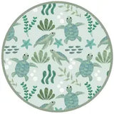 Pair Emerson and Friends buttery soft Sea Turtles romper with a round mat featuring sea turtles, seaweed, and shells!.