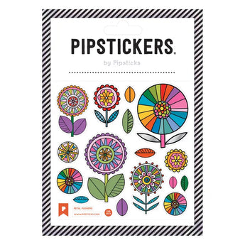 Stickers, Petal Pushers by Pipsticks: Colorful geometric designs on white, ideal for any sticker lovers gift. Labeled Pipstickers.
