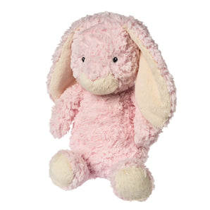 Plush, Cameo Bunny: fluffy pink bunny stuffed animal with cream details on ears, paws, and mouth.