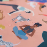 Close-up of water droplets on Bumkins Wet/Dry Bag: Yoga Pals.