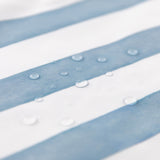 Close-up of water droplets on Roamio by Bumkins Wet/Dry Clutch: Nautical Stripe.