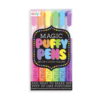 Unleash your creativity with OOLYs Magic Neon Puffy Pens! Heat transforms the ink into 3D magic in six vibrant neon colors.