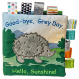 Mary Meyers Heather Hedgehog soft book features colorful satin loops for a calming effect.