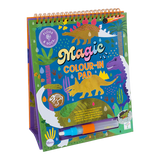 The Floss and Rock Color Changing Watercard Easel, Dinosaur includes a spiral-bound pad with a handy water pen for portable creativity.