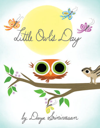 Little Owls Day Board Book by Random House features a sunlit scene with an owl, butterflies, and a chipmunk, revealing natures wonders.