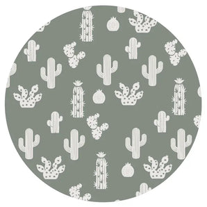 Patterned design with white cacti on green. Perfect for the Emerson and Friends Newborn Gift Set, Stay Sharp bamboo gown.