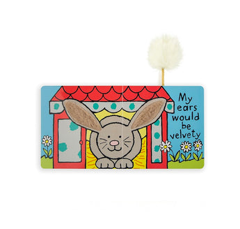 Jellycats If I Were a Bunny book features a bunny with velvety ears, fluffy tail, meeting European Safety Standards.