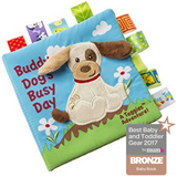 Mary Meyer Soft Book, Buddy Dog: Plush dog design with Taggies-ribbons and colorful tags. Bronze winner in Best Baby Gear 2017.