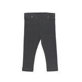 Lovedbaby Organic Baby Dress Pants in Charcoal laid flat on a white background, featuring two front buttons.