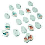 The Janod Juratoys Dino Memory Game features green wooden pieces with dinosaur illustrations, perfect for preschoolers.