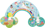 The 80 Piece Puzzle, Rainbow Fairy by Floss and Rock features animals and unicorns, enhancing hand-eye coordination in a vivid scene.
