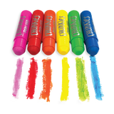 OOLYs Chunkies Paint Sticks set includes 6 vibrant colors with swatches: pink, red, orange, yellow, green & blue. Ideal for arts & crafts.