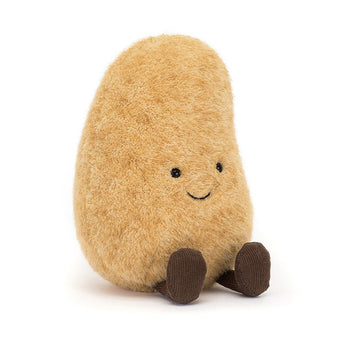 Jellycat, Amuseable Potato: A charming plush toy shaped like a smiling potato with brown limbs sitting upright.