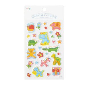 The OOLY Stickers pack showcases playful animal and flower designs, along with Party Animal and fun balloon stickers.