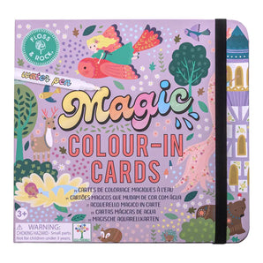 Floss and Rocks Water Cards, Fairy Tale: Purple box with fairy and dragon illustration, color-changing cards for ages 3+.