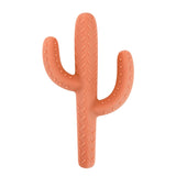 Ryan & Roses Cactus Teether Toy in Terracotta features a textured orange rubber design with three arms for safe, effective teething relief.