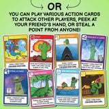 Cactus Card Game, Whats The Point? by Cactus Card Game LLC: A fun family game with cartoon action cards for strategic stealing and trading points.