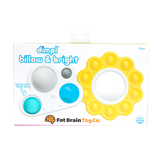 Fat Brain Toy Cos Dimpl Billow Bright: a colorful circular sensory toy with silicone bubbles to enhance fine motor skills.