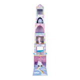 Tall, colorful Floss and Rock shelving unit with rainbow design, perfect for Stack and Play adventures.