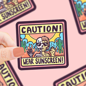Vinyl Sticker, Wear Sunscreen