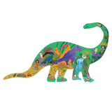 The Floss and Rock 80 Piece Puzzle: Dinosaur features a colorful jungle scene with animals and explorers for a fun adventure.