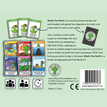 Whats The Point? by Cactus Card Game LLC: A family-friendly card game with cactus illustrations for ages 8+, 2-4 players.