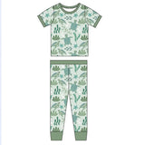Emerson and Friends PJs, Sea Turtles: buttery soft bamboo kids’ set with green cuffs and save the sea turtles print.