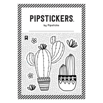 Pipsticks offers their Stickers, Color-in Succulents sheet with black & white cacti and floral patterns, perfect for sticker fans.