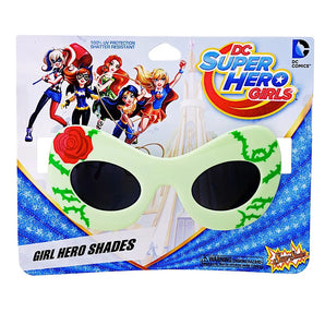 Lil Characters Sunglasses by Sunstaches: Poison Ivy design with UV400 protection, vine accents, and a red rose motif.