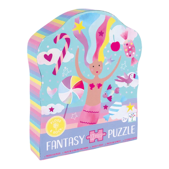 The Fantasy 12 Piece Puzzle by Floss and Rock features playful candy-themed designs and vibrant characters, boosting cognitive skills.