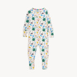 Magnetic Me Coverall Wooly Big Deal: long-sleeve baby onesie with animal print, rainbow trim, and eco-friendly modal fabric.