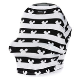 The Milk Snob Mickey Mouse cover features stripes and mouse ears, ideal for nursing and as a car seat cover.
