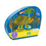 Floss and Rocks 20 Piece Dinosaur Puzzle: vibrant illustration of a stegosaurus and comet, labeled Roar.