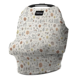 The Milk Snob Cover Disneys Winnie the Pooh Baby Bee is perfect for nursing or on-the-go, featuring neutral woodland animals and trees.
