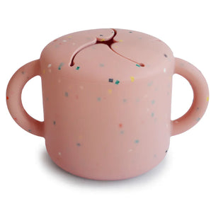 Silicone Snack Cup, Powder Pink Confetti