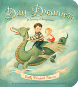 Two children daydream atop a green dragon on the Day Dreamers Board Book by Emily Winfield Martin. Brand: Random House.