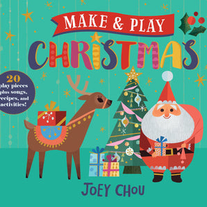 Make and Play: Christmas Hardcover Book by Joey Chou features Santa, a reindeer, and a tree with gifts—Random House publication.