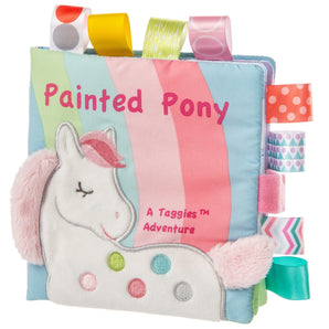Painted Pony soft book by Mary Meyer features ribbon tags for soothing and stimulating—part of the Taggies collection.